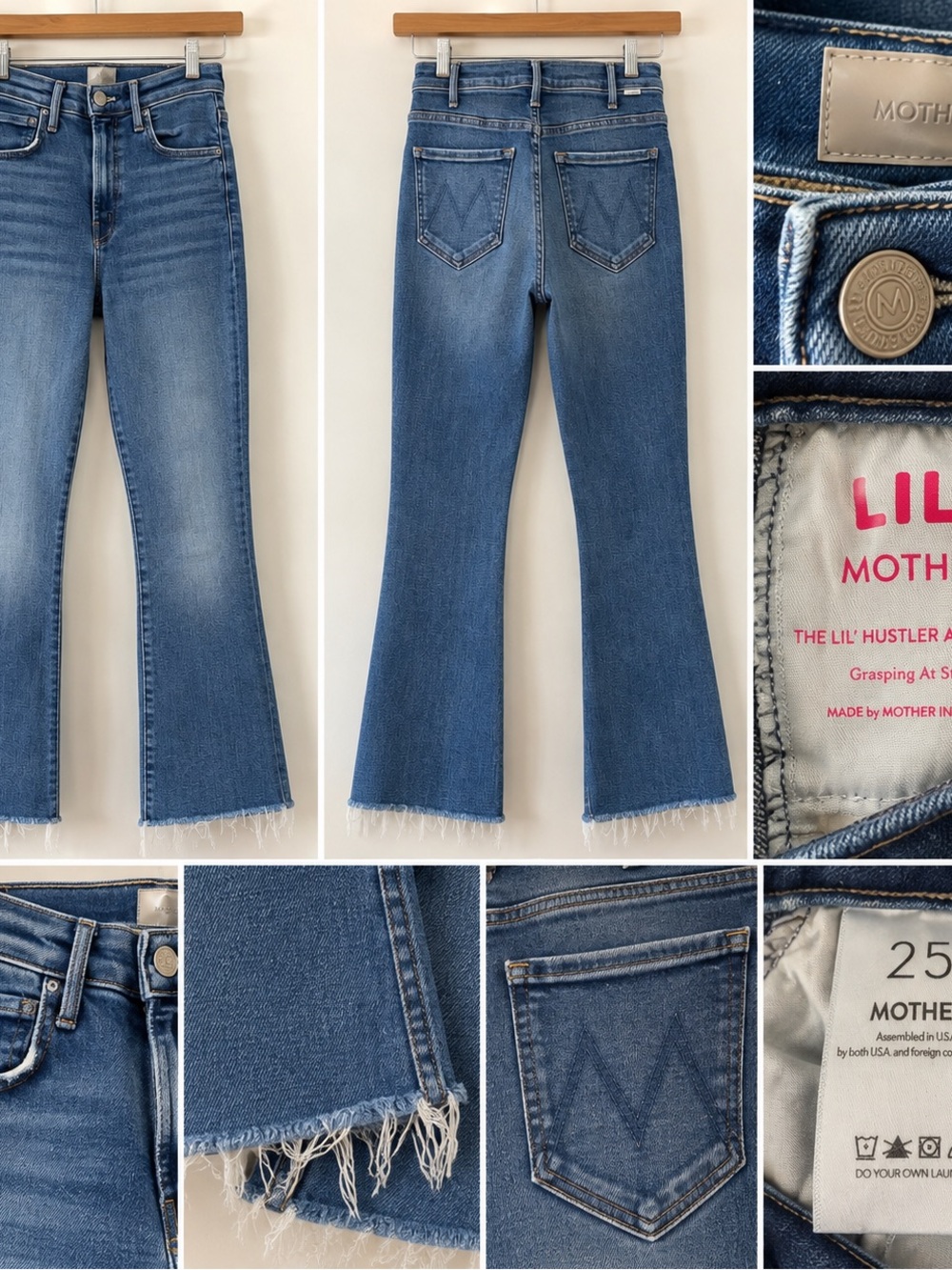 MOTHER Lil' Hustler Ankle Fray - Grasping at Straws wash